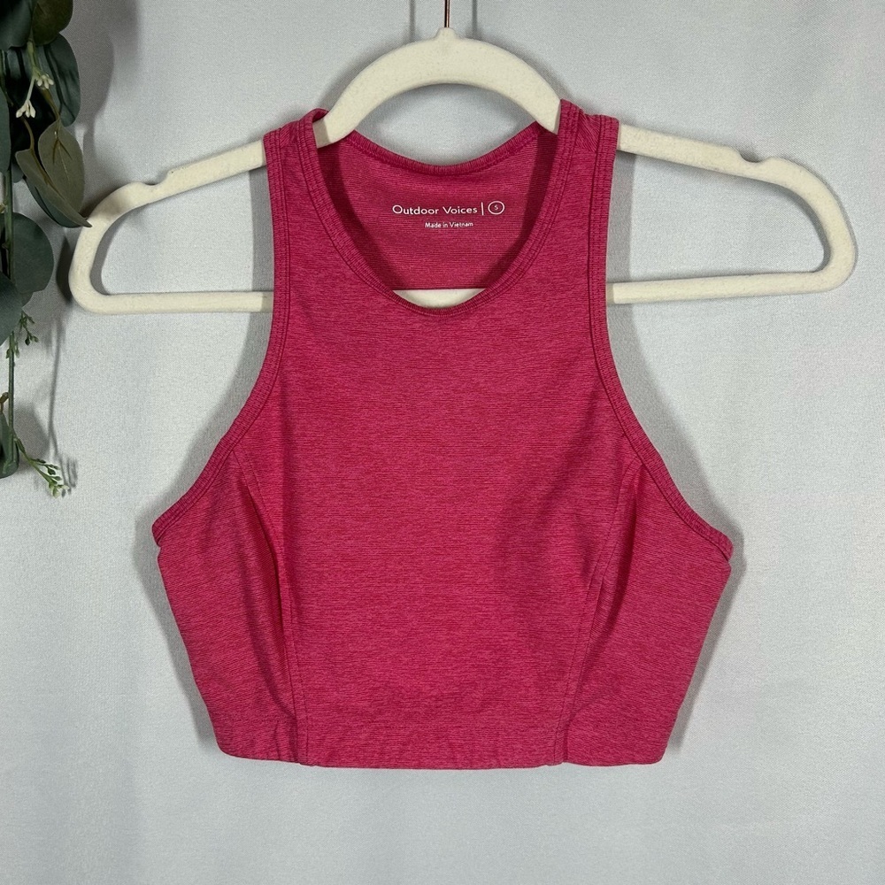 Outdoor Voices | Pink High Neck Sports Bra Non Padded Women’s Size Small